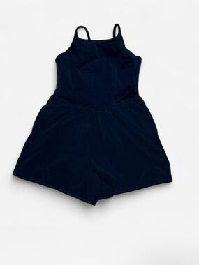 Girl all in motion Black Tank Romper with Shorts 10/12